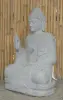  Product image 3 of the product “Seated Buddha with floral carving - Abhaya position. About 68cm length, 42cm width, 100cm height. Natural stone (river stone), stonemasonry ”